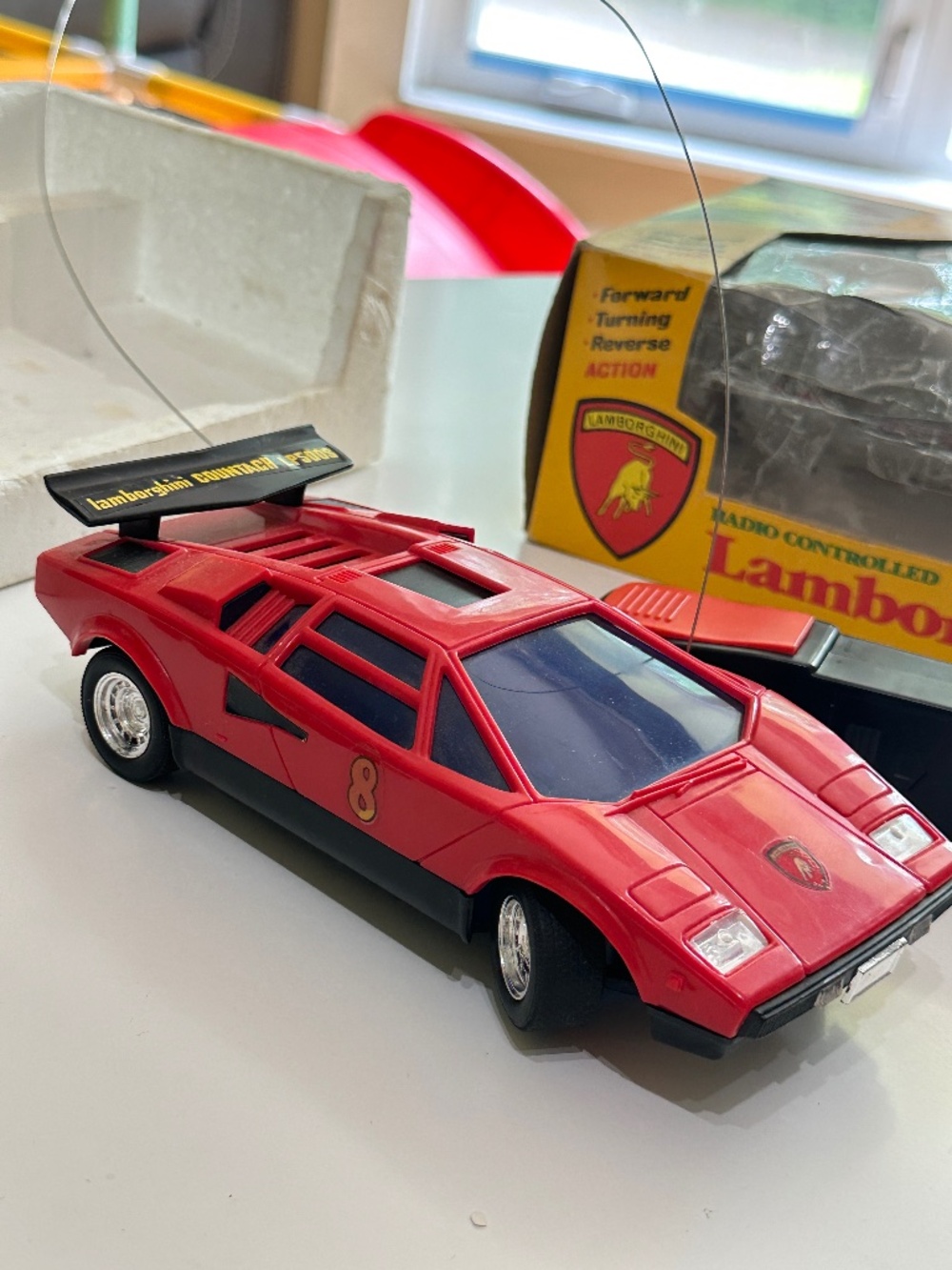 RARE Vintage 80’s 1/18 Lamborghini Countach LP500S RC Car Red Made In Hong Kong